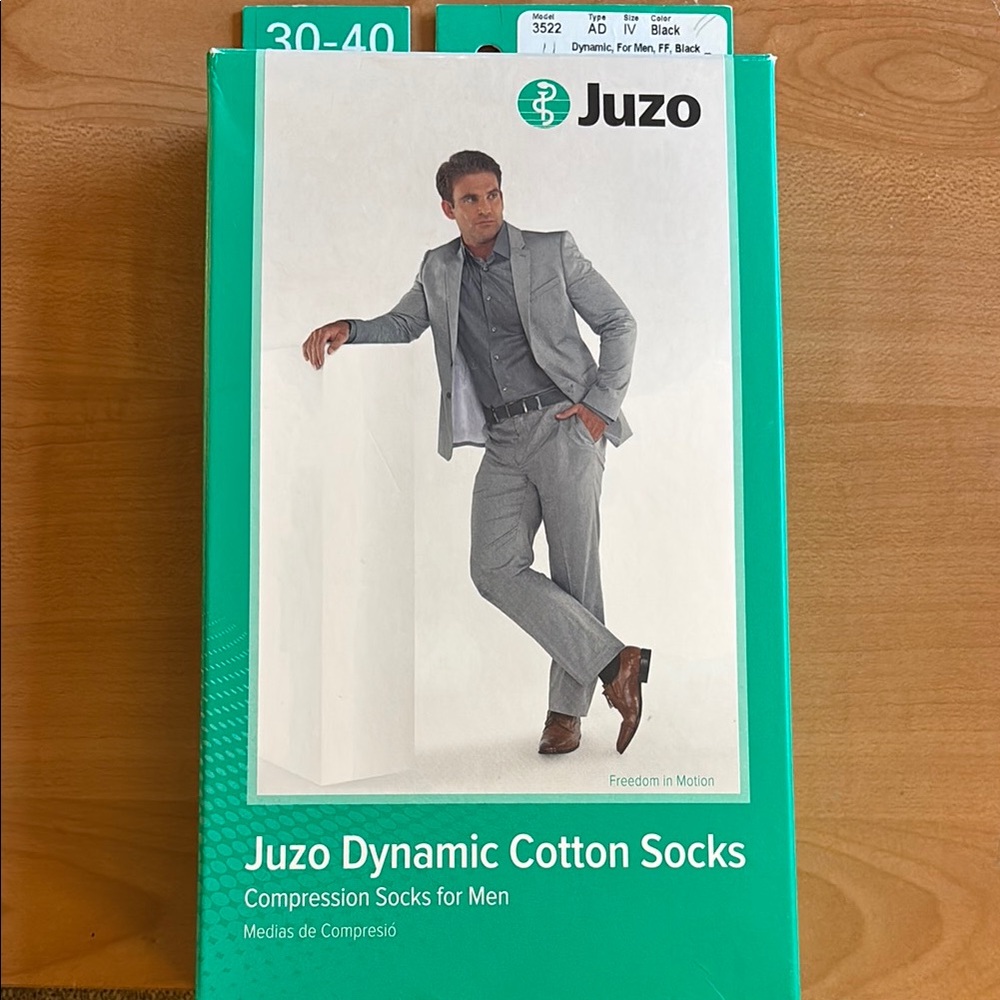 Dynamic Cotton Socks for Men -  Black 30-40 mmHg size IV
